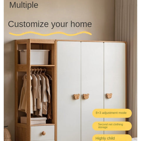 Beech Solid Wood Montessori Bedroom Furniture Set Natural Kids Bed with Storage Eco Friendly