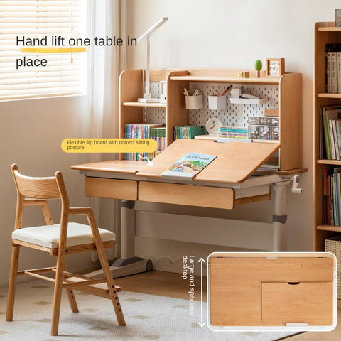 Beech Solid Wood Montessori Bedroom Furniture Set Natural Kids Bed with Storage Eco Friendly