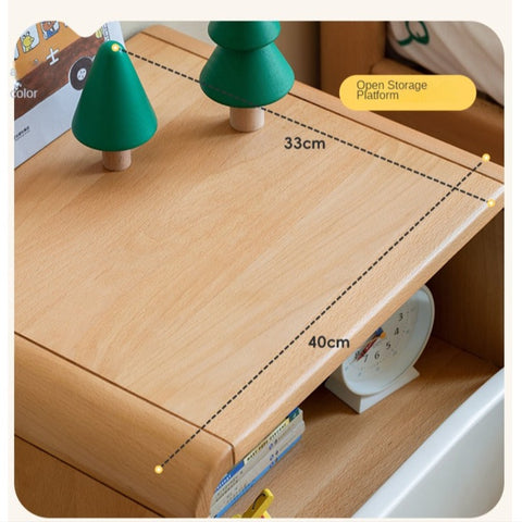 Beech Solid Wood Montessori Bedroom Furniture Set Natural Kids Bed with Storage Eco Friendly