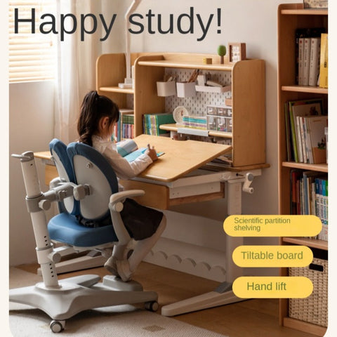 Beech Solid Wood Montessori Bedroom Furniture Set Natural Kids Bed with Storage Eco Friendly