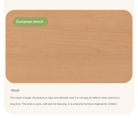 Beech Solid Wood Montessori Bedroom Furniture Set Natural Kids Bed with Storage Eco Friendly