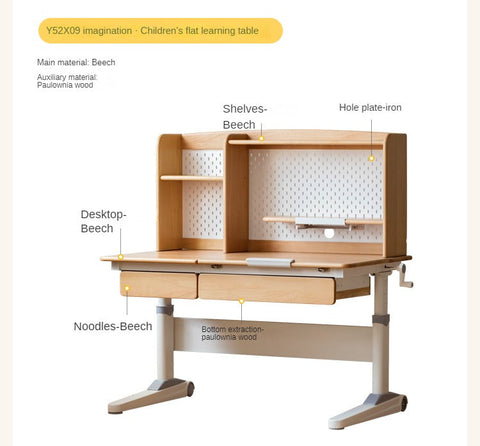 Beech Solid Wood Montessori Bedroom Furniture Set Natural Kids Bed with Storage Eco Friendly