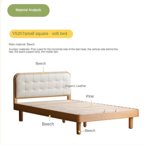 Beech Solid Wood Montessori Bedroom Furniture Set Natural Kids Bed with Storage Eco Friendly