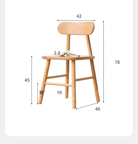 Adjustable Solid Wood Kids Chair Oak Beech Birch Natural Finish Ergonomic Study & Desk Chair for Children