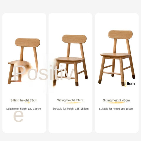 Adjustable Solid Wood Kids Chair Oak Beech Birch Natural Finish Ergonomic Study & Desk Chair for Children