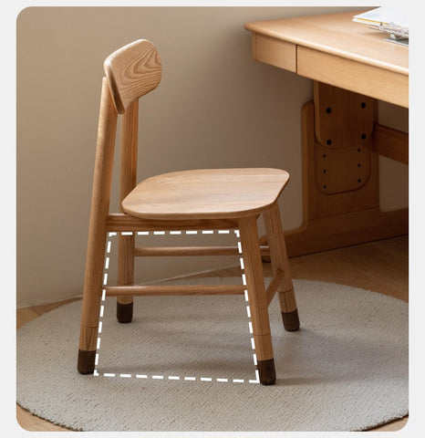 Adjustable Solid Wood Kids Chair Oak Beech Birch Natural Finish Ergonomic Study & Desk Chair for Children