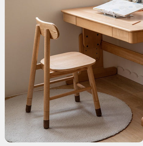 Adjustable Solid Wood Kids Chair Oak Beech Birch Natural Finish Ergonomic Study & Desk Chair for Children