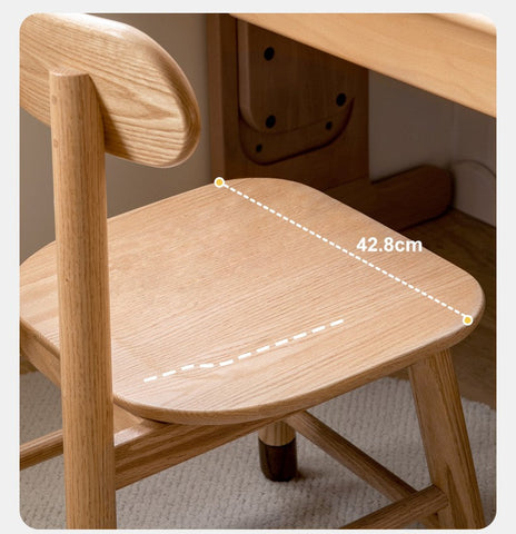 Adjustable Solid Wood Kids Chair Oak Beech Birch Natural Finish Ergonomic Study & Desk Chair for Children