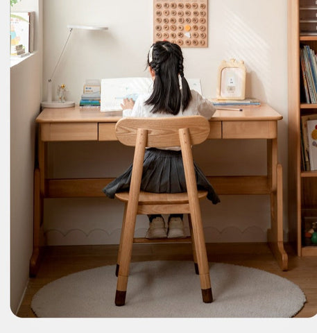 Adjustable Solid Wood Kids Chair Oak Beech Birch Natural Finish Ergonomic Study & Desk Chair for Children