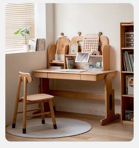 Adjustable Solid Wood Kids Chair Oak Beech Birch Natural Finish Ergonomic Study & Desk Chair for Children