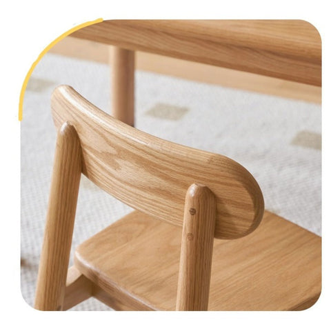 Oak Beech Solid Wood Kids Chair with Sponge Cushion in Green White Coral for Bedroom Living Room