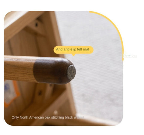 Oak Beech Solid Wood Kids Chair with Sponge Cushion in Green White Coral for Bedroom Living Room