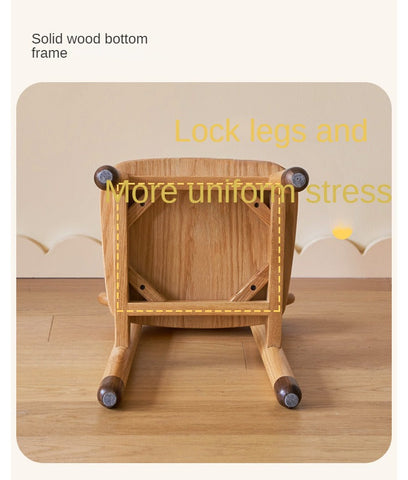 Oak Beech Solid Wood Kids Chair with Sponge Cushion in Green White Coral for Bedroom Living Room