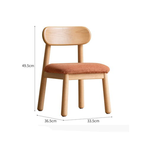 Oak Beech Solid Wood Kids Chair with Sponge Cushion in Green White Coral for Bedroom Living Room