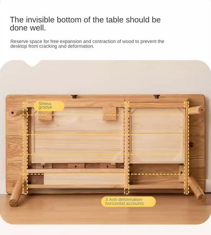 Oak Solid Wood Adjustable Study Desk for Kids Natural Finish Height Adjustable Writing Table