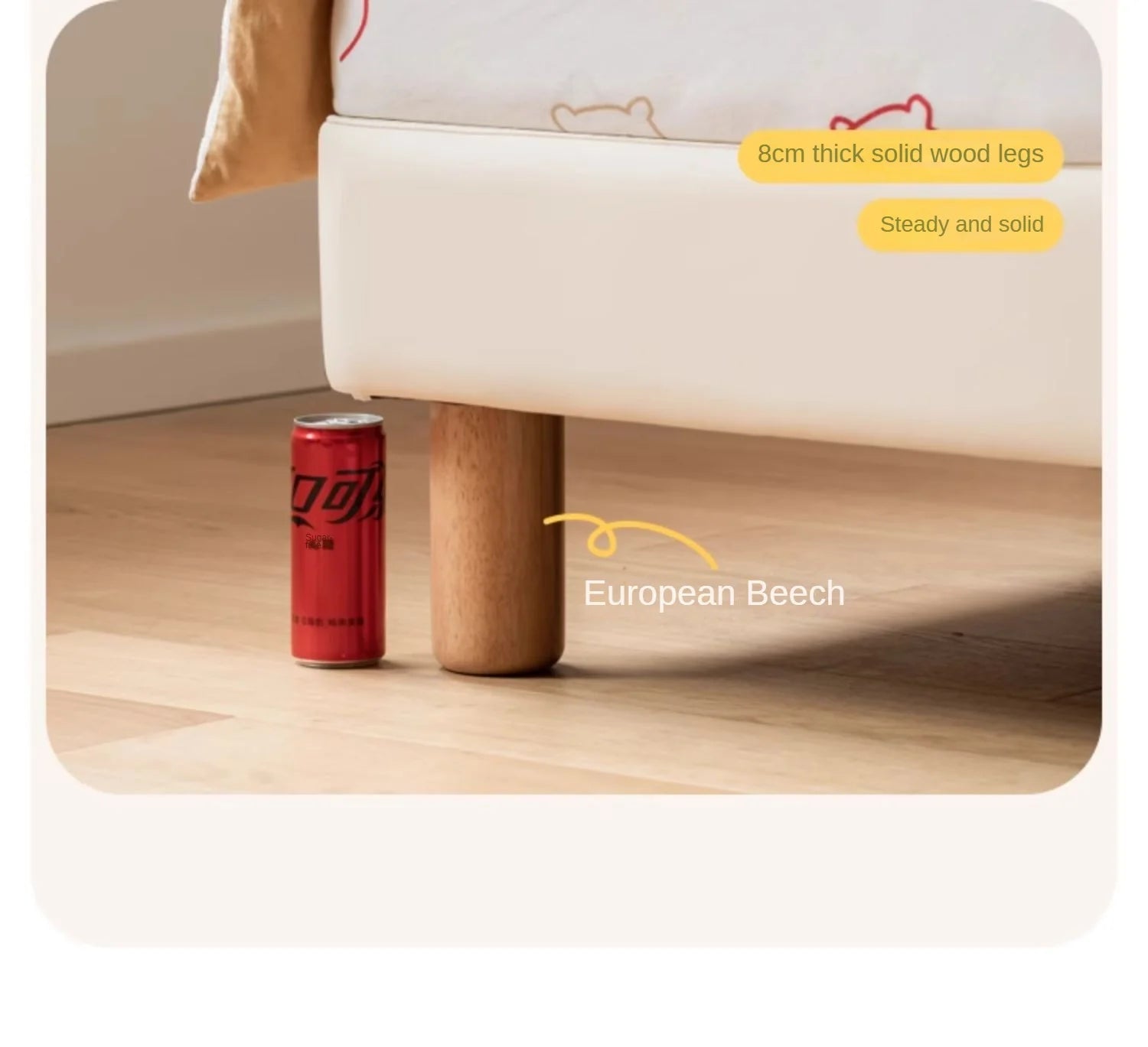 Organic leather cream style white Children's Bed