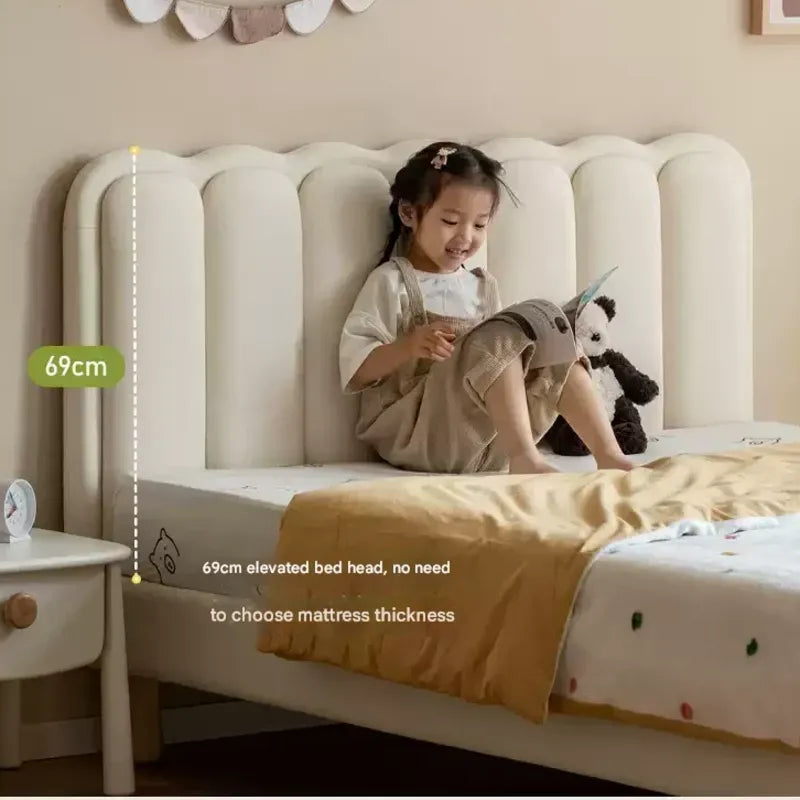 Organic leather cream style white Children's Bed