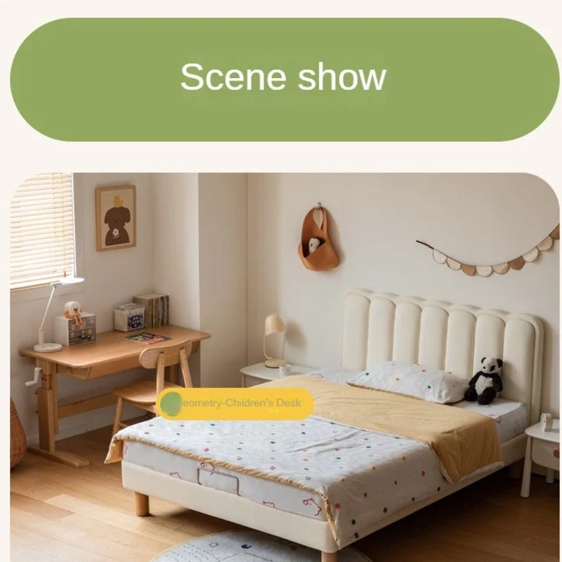 Organic leather cream style white Children's Bed