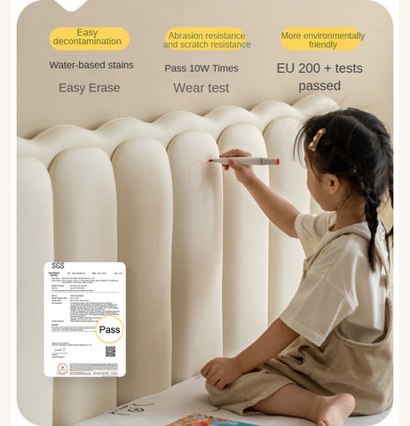 Organic leather cream style white Children's Bed