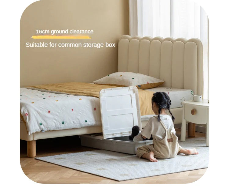 Organic leather cream style white Children's Bed
