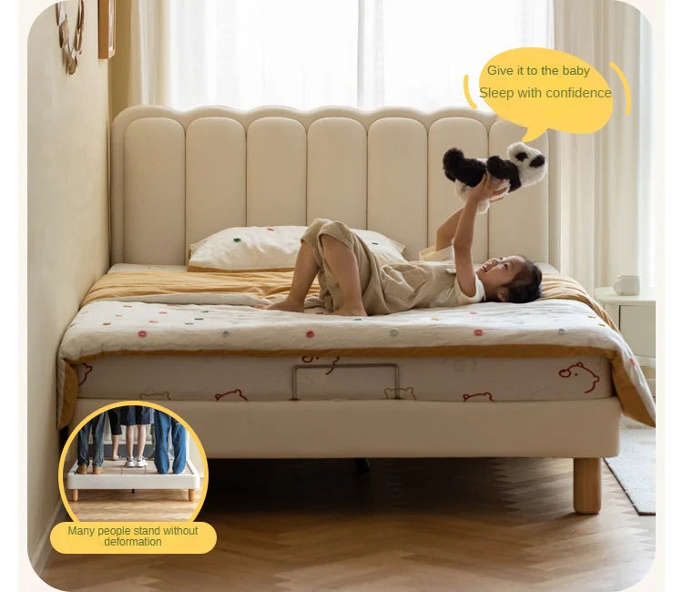 Organic leather cream style white Children's Bed