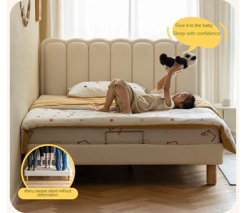 Organic leather cream style white Children's Bed