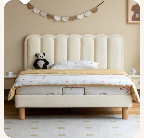 Organic leather cream style white Children's Bed