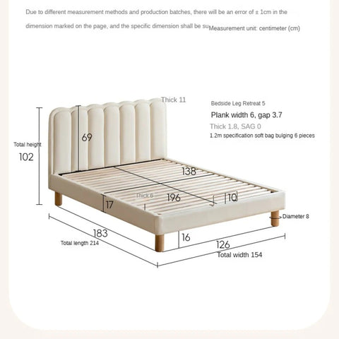 Organic leather cream style white Children's Bed