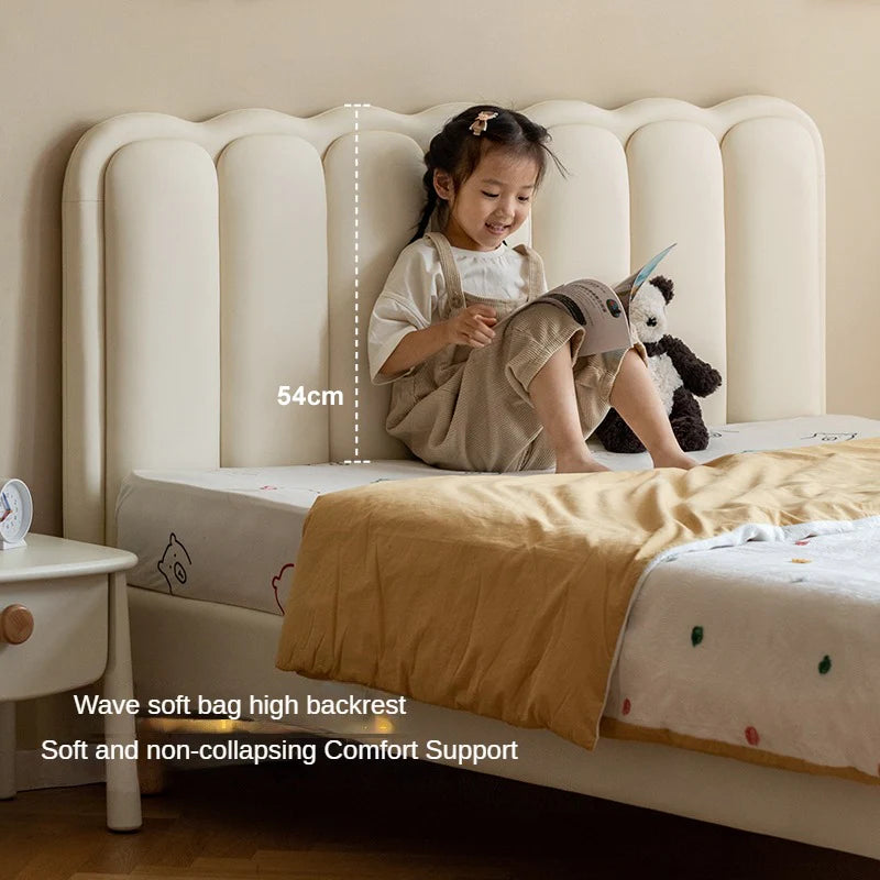 Organic leather cream style white Children's Bed