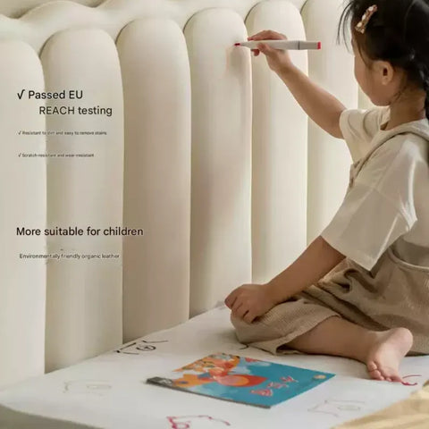 Organic leather cream style white Children's Bed