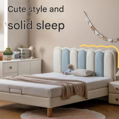 Organic leather cream style white Children's Bed