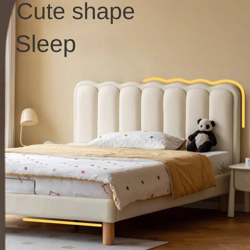 Organic leather cream style white Children's Bed