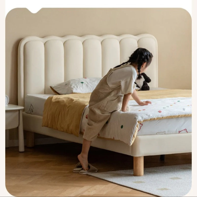 Organic leather cream style white Children's Bed