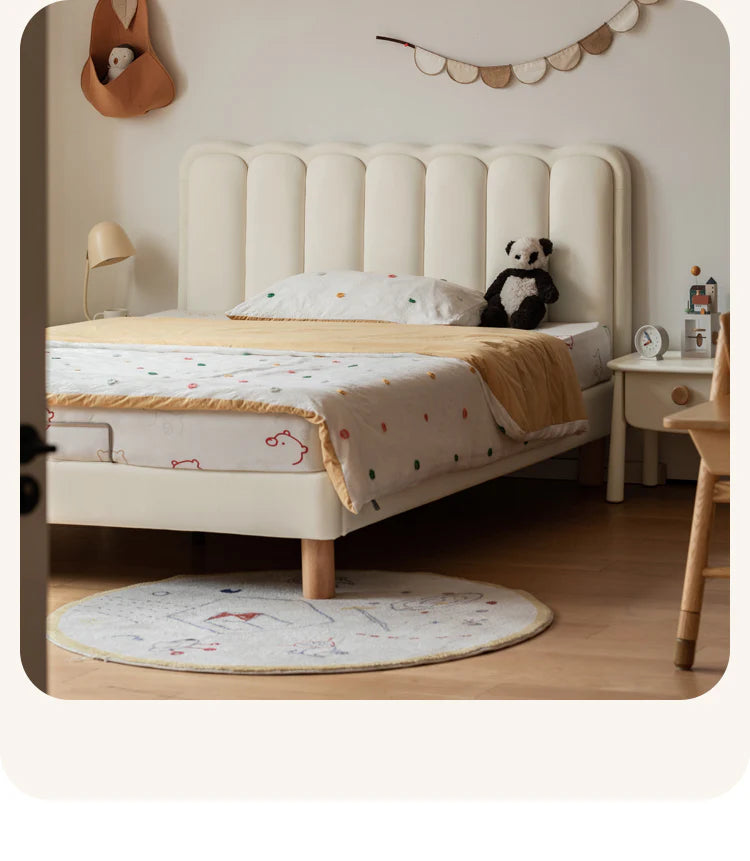 Organic leather cream style white Children's Bed
