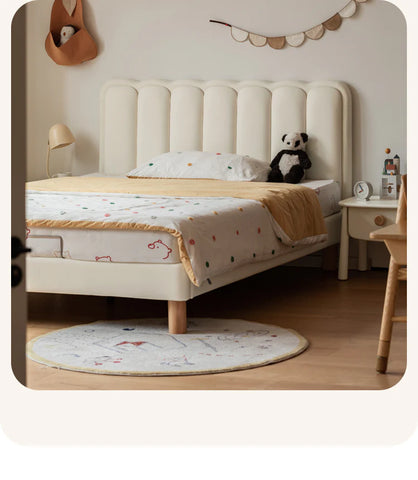 Organic leather cream style white Children's Bed
