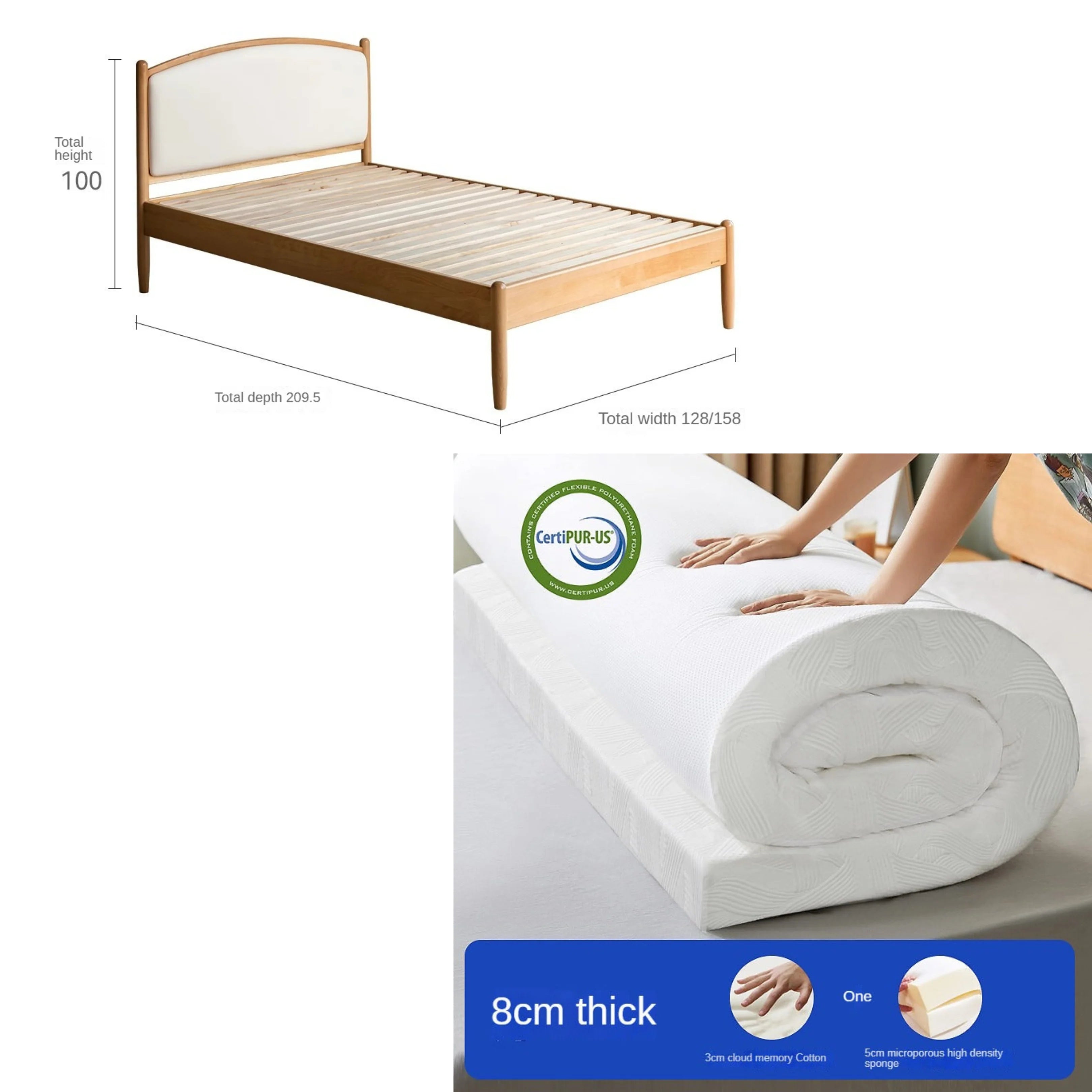 Beech solid wood Children's Soft Bed<