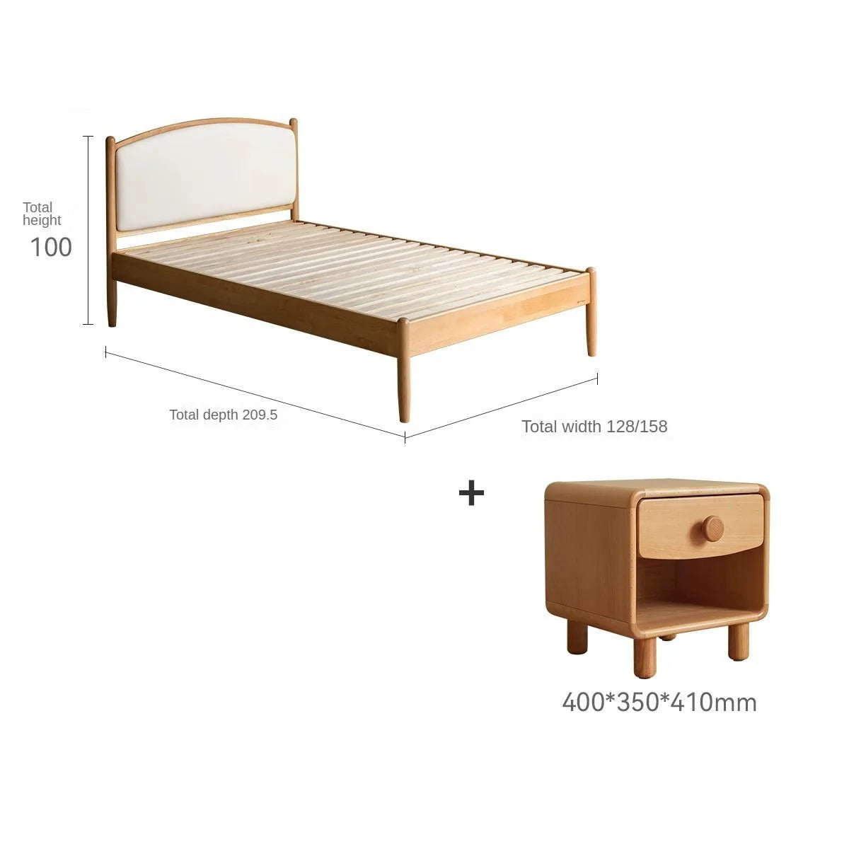 Beech solid wood Children's Soft Bed<