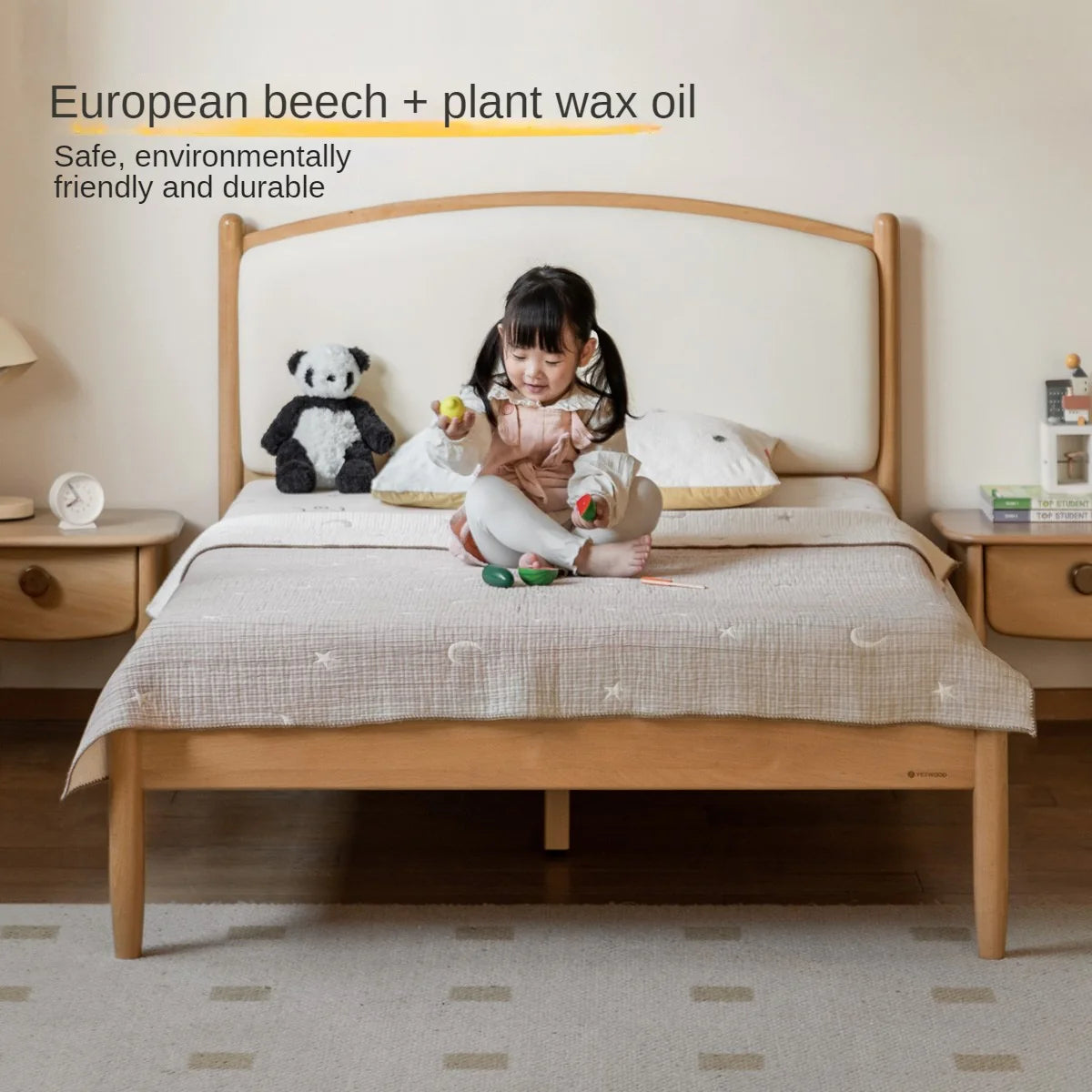 Beech solid wood Children's Soft Bed<