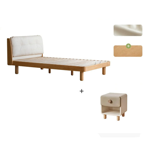 Cream style Organic Leather kid's Bed<