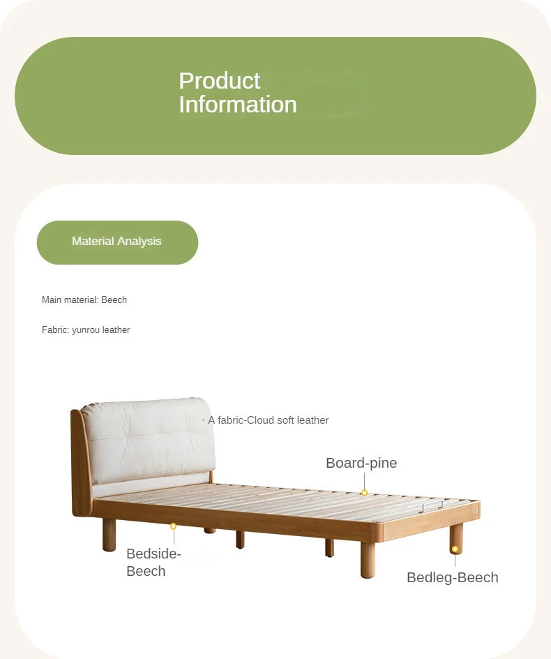 Cream style Organic Leather kid's Bed<