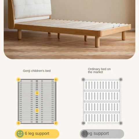 Cream style Organic Leather kid's Bed<