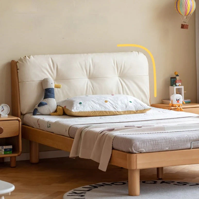 Cream style Organic Leather kid's Bed<