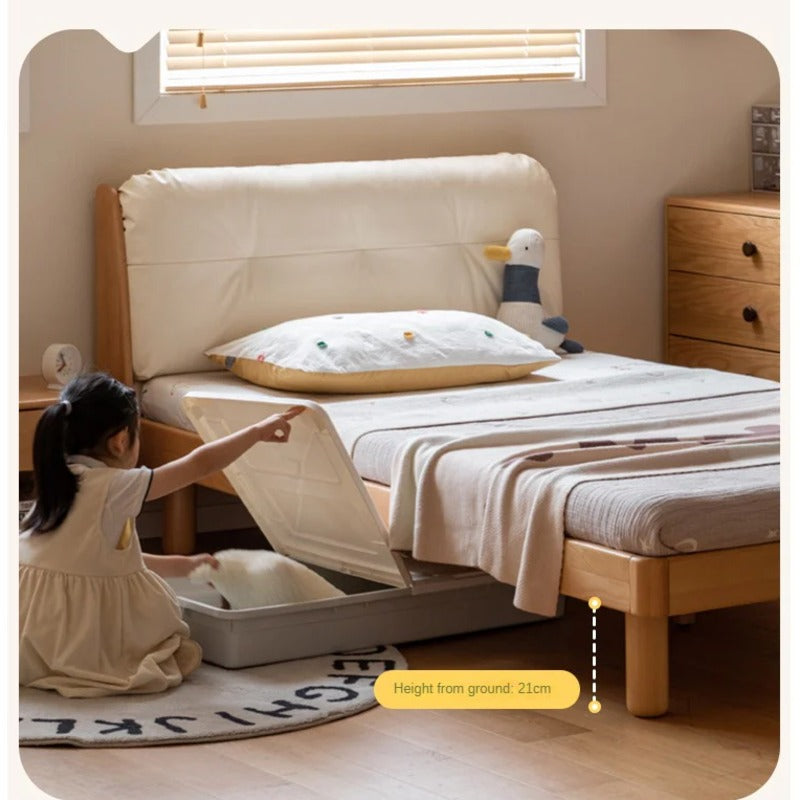 Cream style Organic Leather kid's Bed<