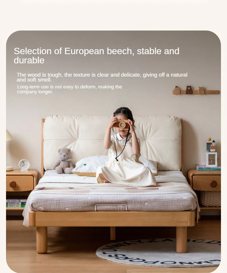 Cream style Organic Leather kid's Bed<