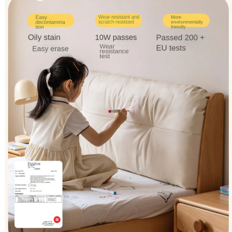 Cream style Organic Leather kid's Bed<