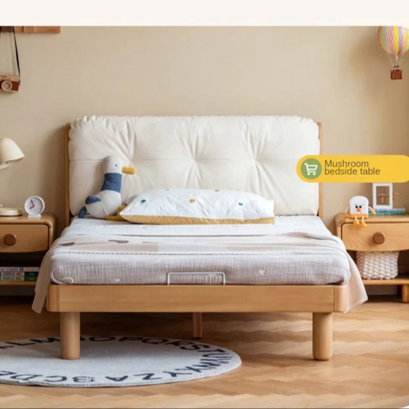 Cream style Organic Leather kid's Bed<