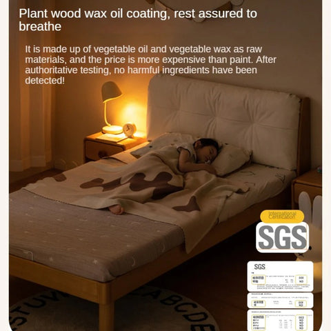 Cream style Organic Leather kid's Bed<