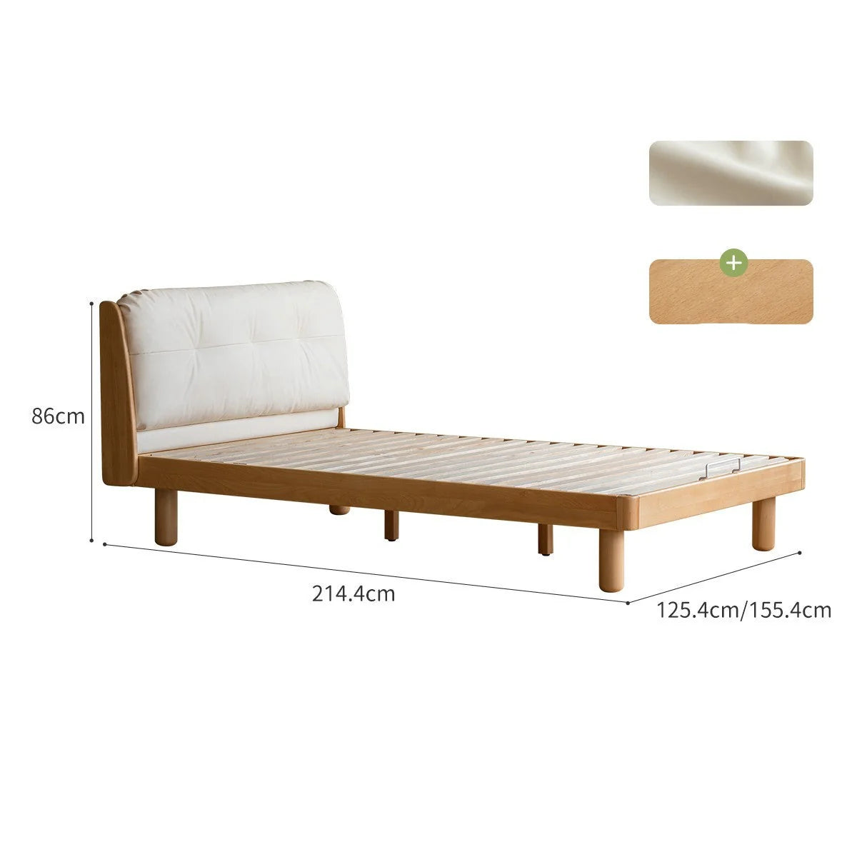 Cream style Organic Leather kid's Bed<