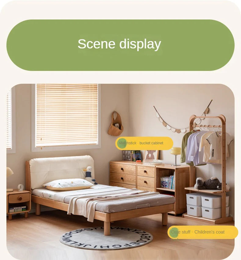 Cream style Organic Leather kid's Bed<