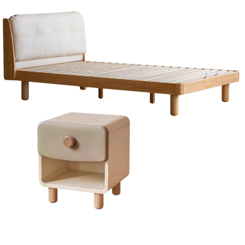 Cream style Organic Leather kid's Bed<
